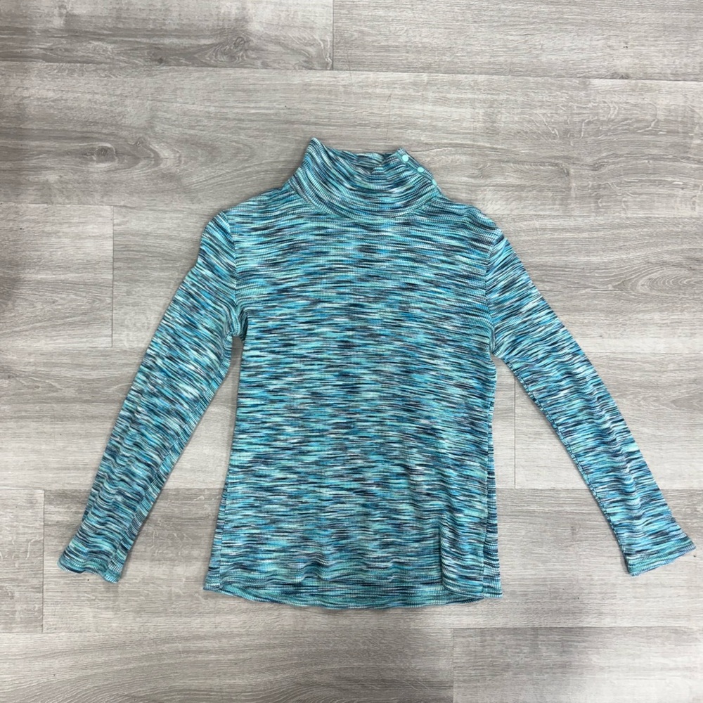 ☘️Talbots Striped Blue and Black Knit Sweater Size Medium